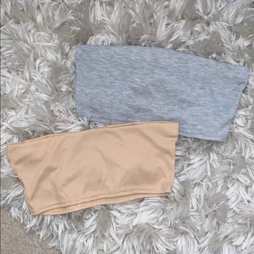 Boohoo bandeaus in tan and gray size US 6, Medium